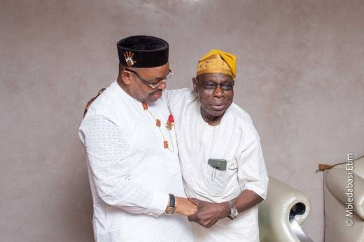 Gov. Udom Emmanuel visits Obasanjo: Says I am ready to rescue and restore Nigeria