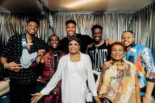Giannis Antetokounmpo family share moments with Burna Boy