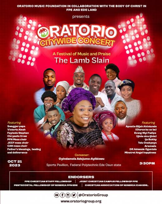 Oyindamola Adejumo, Elijah Daniel, Niyi Fadipe, Others For ORATORIO 2023