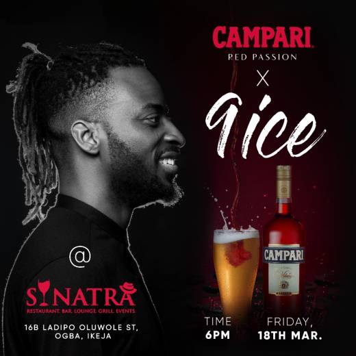 Pop Singer, 9ice in Sinatra Place This Friday for Campari Red Passion