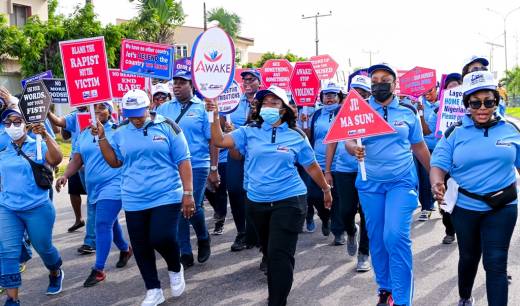 Sanwo-Olu’s Wife Leads COWLSO’s Awareness Walk Against Domestic Violence